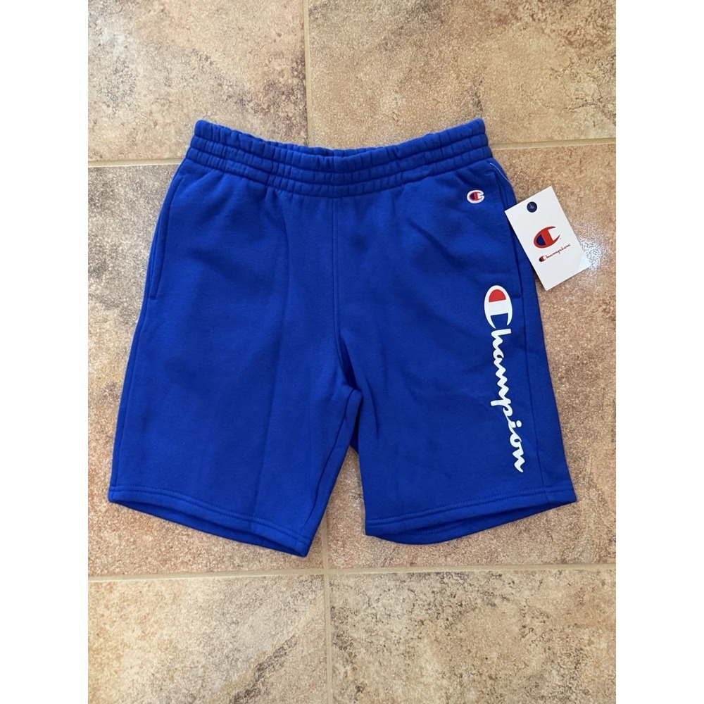 Champion Boys Youth M 10/12 Signature Fleece Athletic Pull On Shorts Royal Blue